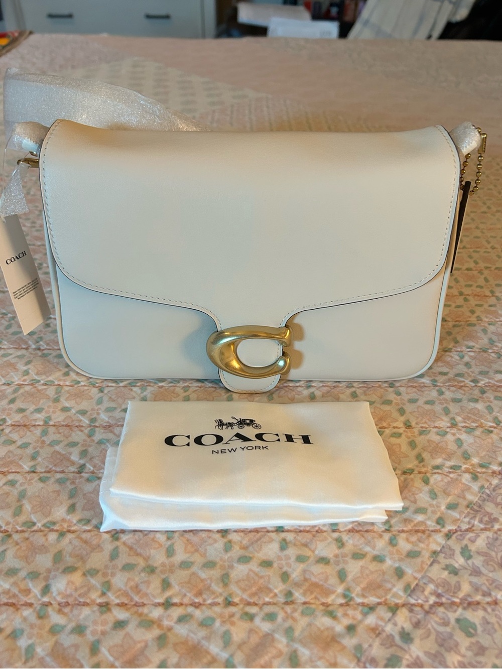 Coach Smooth Calf Leather Soft Tabby Shoulder Bag in Chalk NWT, Retails $395